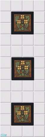 Sims 2 — white tile with flower accent by lilashannah — match to my floor..they look great togeter or by themselves!