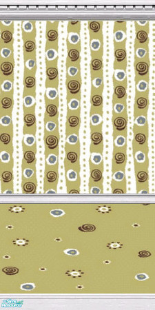 Sims 2 — Gingerbread Living Room - Wallpaper by sallyhails — Matches my Gingerbread Christmas Set. Set consists of