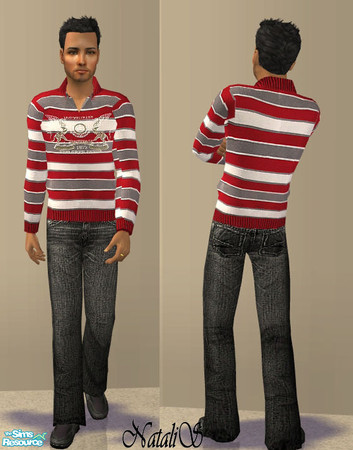 Sims 2 — NS collection male casual-4-item4. by Natalis — Jeans and sweater- various recolors Mesh by AAS.