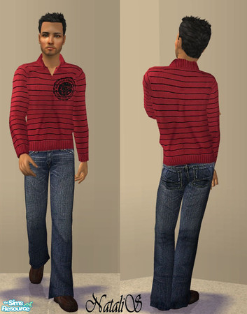 Sims 2 — NS collection male casual-4-item3. by Natalis — Jeans and sweater- various recolors Mesh by AAS.