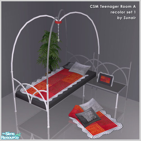 Sims 2 — CSM Teenager Room A - Recolor set 1 by Sunair — CSM Teenager Room A - Recolor set 1 (black)
