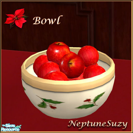 Sims 2 — NSC Christmas China - Fruit Bowl by Neptunesuzy — You Simmies will Love this Christmas Fruit Bowl! Enjoy!