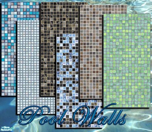 Sims 2 — Pool Wall Set by nikisatez05 — Six tiled walls for your pools.