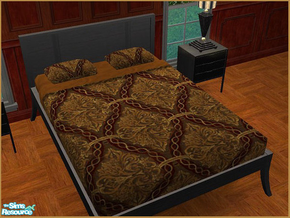 Sims 2 — Simply Brown Brown Bedding - 1 by galilea — Oh! Rather an exotic design on this brown bedding, but a definite