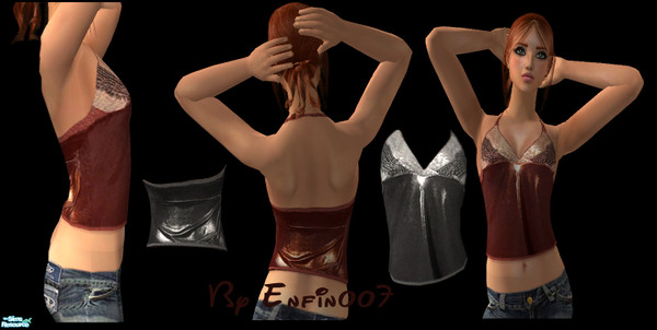Sims 2 — top set by enfin007 — gold and silver top