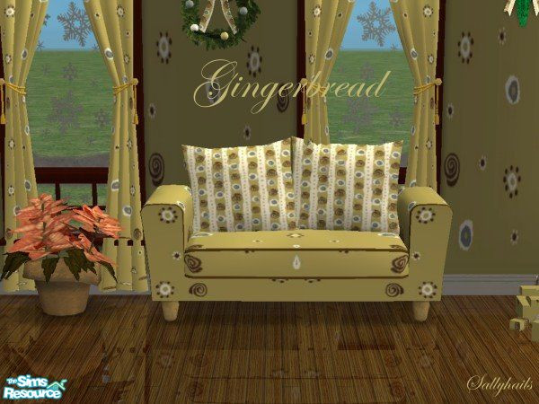 Sims 2 — Gingerbread Living Room - Arizona Loveseat by sallyhails — Matches my Gingerbread Christmas Set. Set consists of