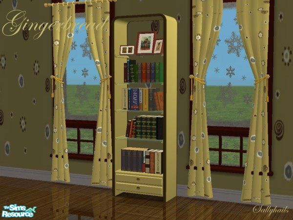 Sims 2 — Gingerbread Living Room - Arizona Bookcase by sallyhails — Matches my Gingerbread Christmas Set. Set consists of