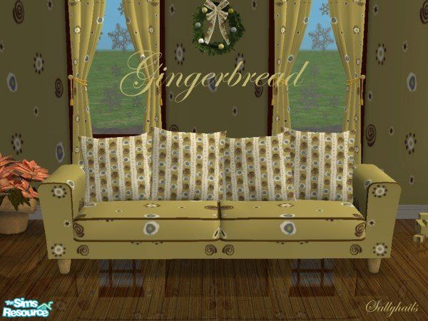 Sims 2 — Gingerbread Living Room - Arizona Sofa by sallyhails — Matches my Gingerbread Christmas Set. Set consists of