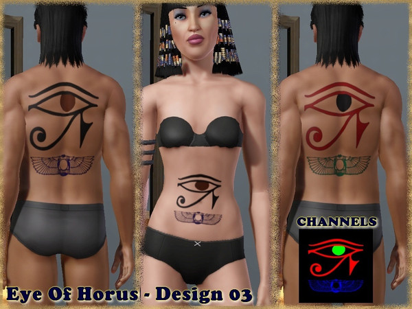 Sims 3 — Eye Of Horus-Design 03 by allison731 — This tattoo is a part of the Eye Of Horus-Set of Tattoos. Theme is