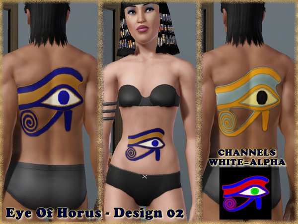 Sims 3 — Eye Of Horus-Design 02 by allison731 — This tattoo is a part of the Eye Of Horus-Set of Tattoos. Theme is