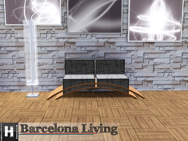 Sims 3 — Barcelona Living Loveseat by hudy777-design — Barcelona Living Loveseat by: hudy777