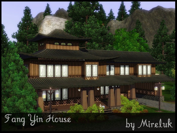 Sims 3 — Fang Yin House by Mireluk — A touch of Chinese style that your Sims will love.