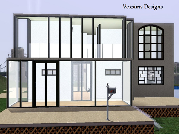 Sims 3 — Modern Living Project by Vexsims2 — A simple modern home for your sims! This 2 (possibly 3) bedroom modern house
