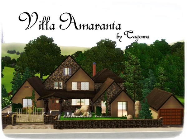 Sims 3 — Villa Amaranta by Tagonna — Villa Amaranta. FF. CC. 1 floor - kitchen, living room, dining room, bathroom, hall,