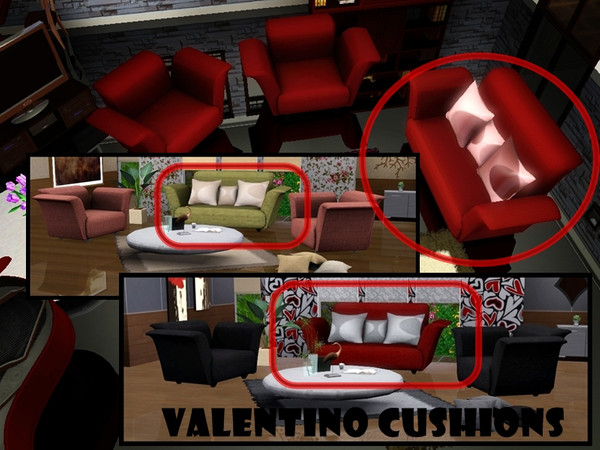 Sims 3 — Valentino cushion by Jindann — Valentino cushion by jindann@TSR