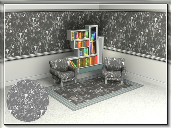 Sims 3 — marcorse_mono slippers pattern by marcorse — A monochromatic slipper orchid design in an allover repeat pattern