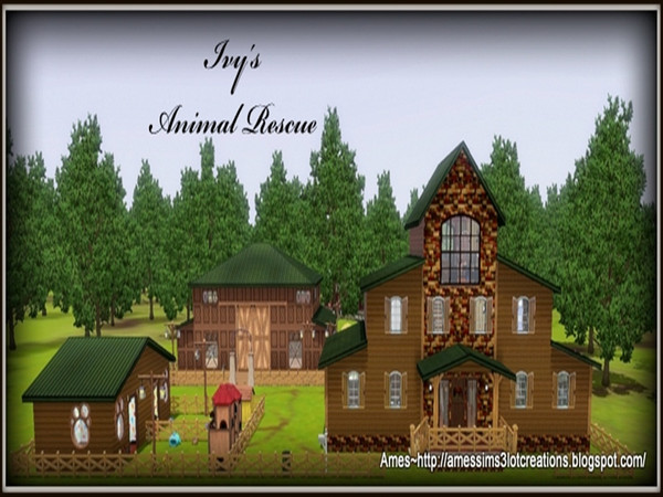 Sims 3 — Ivy's Animal Rescue by aamorgan05 — This animal rescue is a 3 bedroom, 3 bath home fully equiped to take care of
