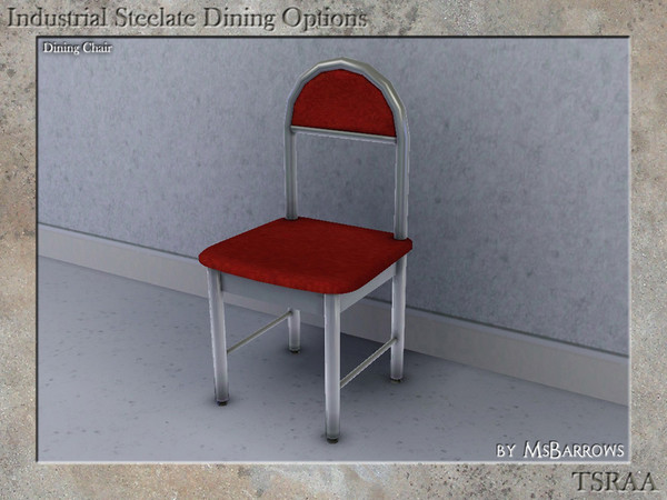 Sims 3 — Industrial Steelate Dining Chair by MsBarrows — Made entirely from indestructible Steelate, a new material