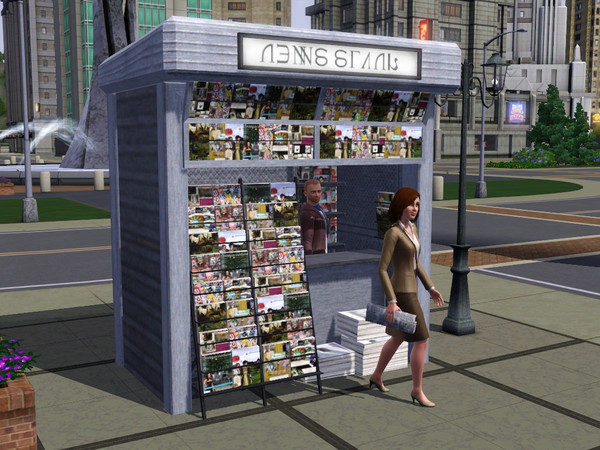 Sims 3 — News Stand by estatica — A fine news stand, fully stocked with fresh information and gossip. Decorative item