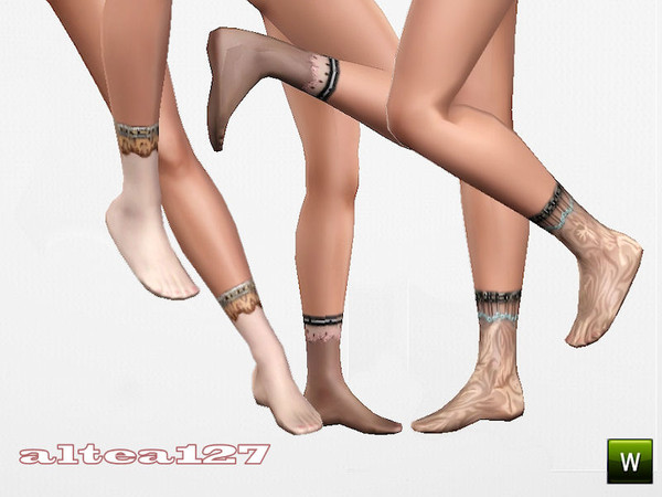 Sims 3 — transparent  short socks  by altea127 — transparent socks with lace inserts 