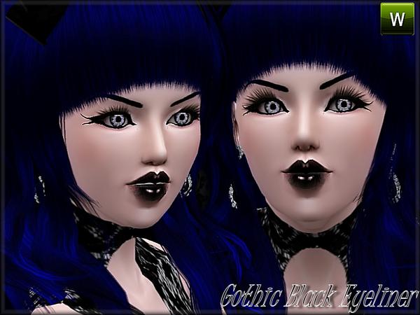 The Sims Resource - Gothic Black Eyeliner