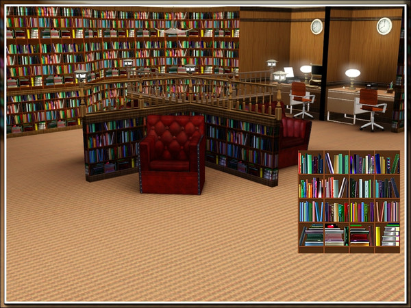 Sims 3 — marcorse_librarywall6 pattern by marcorse — Number 6 of the mix and match, library book shelves set.