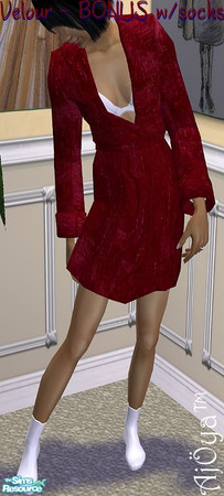 Sims 2 — Velour - Robe Set II - BONUS w/socks by Ajoya — 