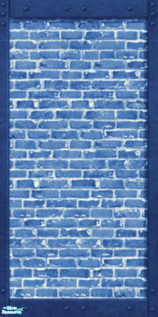 Sims 2 — Blue Brick Wall by cariadbach — Tired of the usual red brick house . Be brave and try out this vibrant blue
