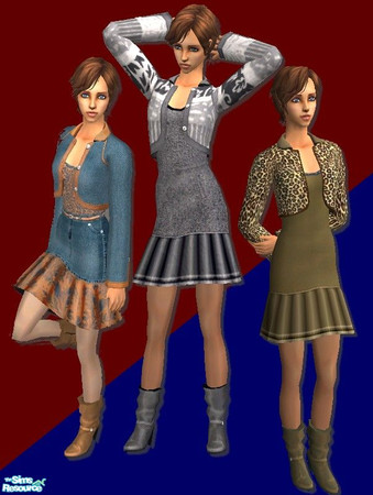 Sims 2 — Scrunch Boots and Dress by Dgandy — Remember the skirts you used to make by cutting off the top of old jeans and