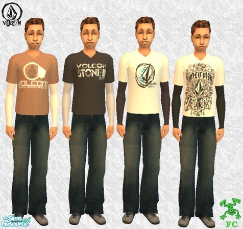 Sims 2 — Volcom Teen Seperates Long sleeved edition- by frogger1617 — Volcom brand seperates for your teen sims. All Base