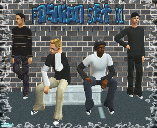 Sims 2 — YA-AM Fashion Set 01 by SaeraMaples — Fashion for young adult and adult males.