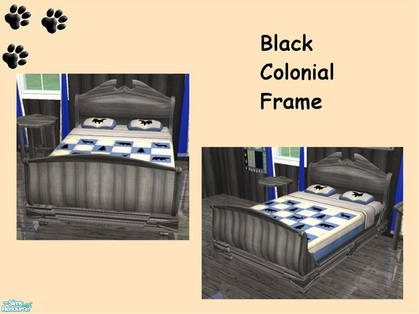Sims 2 — Black Rustic Bedroom - Black Rustic Colonial Bed Frame by MinnieMinPin — 