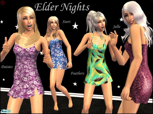 Sims 2 — Elder Nights by windgirl — Slinky night dresses for elders.