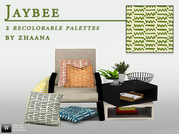 Sims 3 — Jaybee by Zhaana — African inspired pattern with zig zag, dots and traits shapes. Created in Illustrator.