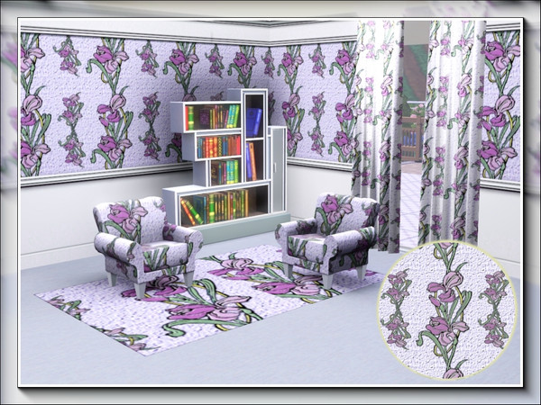 Sims 3 — marcorse_floral clamber 3 pattern by marcorse — This clambering pattern is made up of purple flag iris flowers