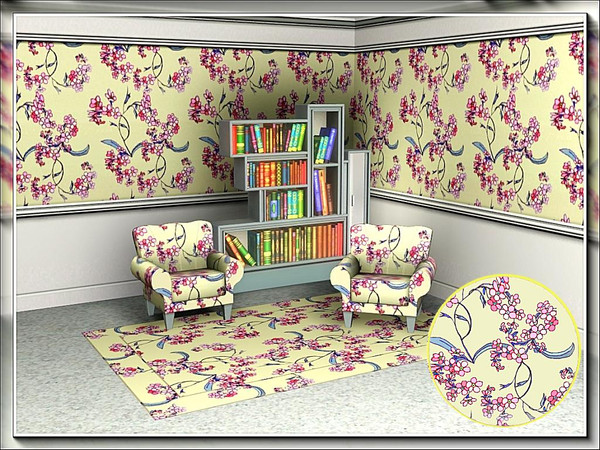 Sims 3 — marcorse_gentle blossoms pink pattern by marcorse — Sprays of generic blossoms twist and twine in this floral
