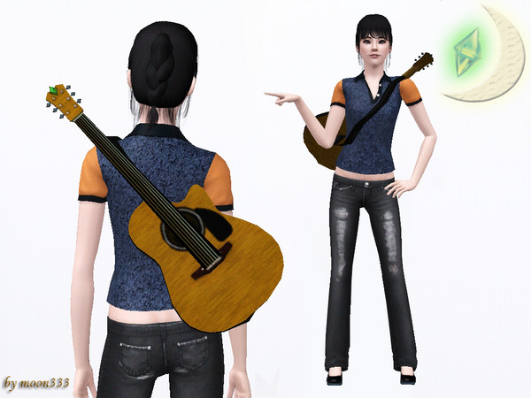 Sims 3 — Guitar (Female) by moon333. — accessory on the back