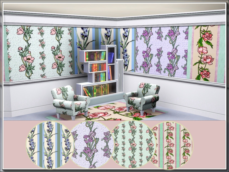 The Sims Resource - marcorse_floral clamber pattern set