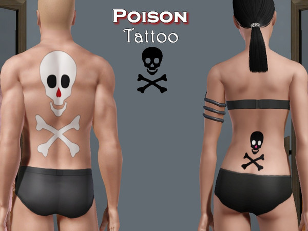 Sims 3 — Poison Tattoo by allison731 — Poison symbol is a glyph from the wingdings font. Original image can be found on