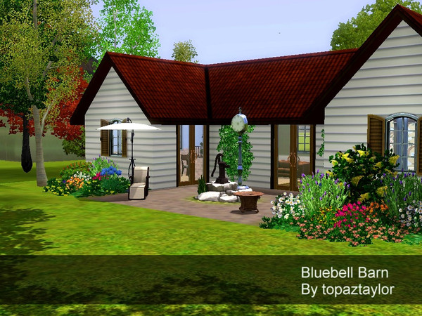 Sims 3 — Bluebell Barn by topaztaylor — Cute little cottage with a gorgeous courtyard garden, perfect for soaking up