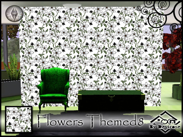 Sims 3 — Flowers Themed8 by Devirose — by Devirose-created using EA's 'Create a Pattern'.'-No need Expansion packs,base