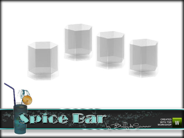 Sims 3 — Spice Bar Glases 03 by BuffSumm — Just a decoration object. Three empty glases in a row. The glaspart is