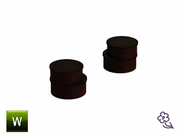 Sims 3 — Barna Deco Boxes by Flovv — What can your sim have in a pretty round box? And what into two of them?
