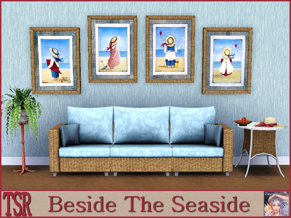 Sims 3 — Beside The Seaside by ziggy28 — Four very sweet beach paintings by the artist Sean Aherne. Recolourable frame.