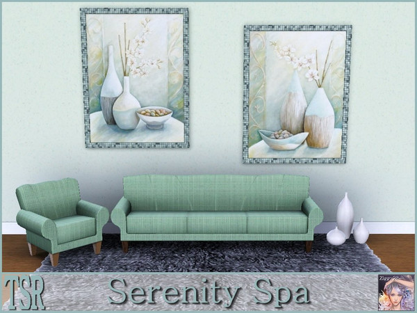 Sims 3 — Serenity Spa by ziggy28 — A set of two paintings by the artist Elliot Parker. Recolourable frame. One file two