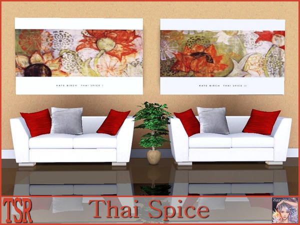 Sims 3 — Thai Spice by ziggy28 — Thai Spice by the artist Kate Birch. One file two paintings. TSRAA
