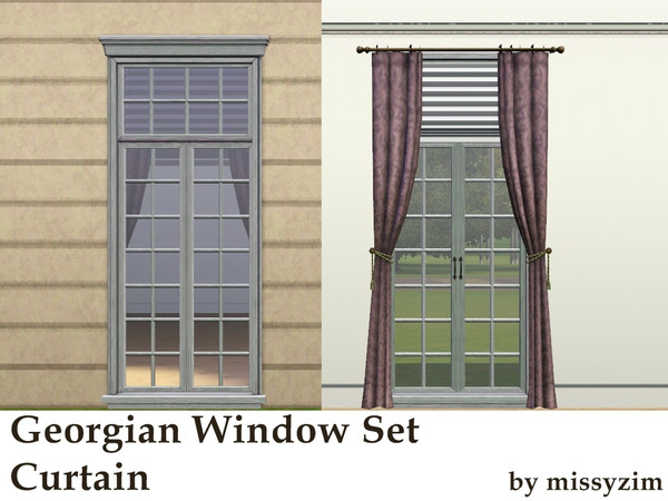 Sims 3 — MZ_Curtains Georgian by missyzim — Curtains to fit my Georgian Windows.