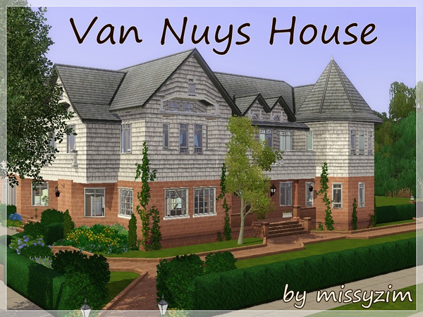 Sims 3 — Van Nuys House by missyzim — Based on the house used in the 2004 movie Cheaper by the Dozen. A Colonial Revival