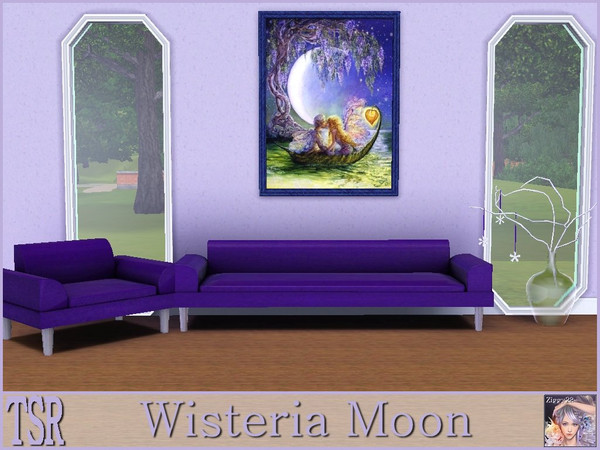 Sims 3 — Wisteria Moon by ziggy28 — Wisteria Moon by the fantasy artist Josephine Wall. Recolourable frame. TSRAA