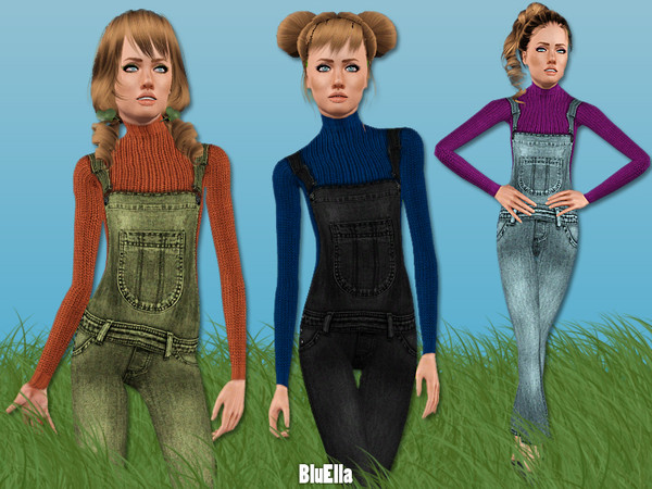 Sims 3 — Denim Gardener [Teen] by BluElla — Mesh: Harmonia09@TSR [Thank you beautiful mesh]
